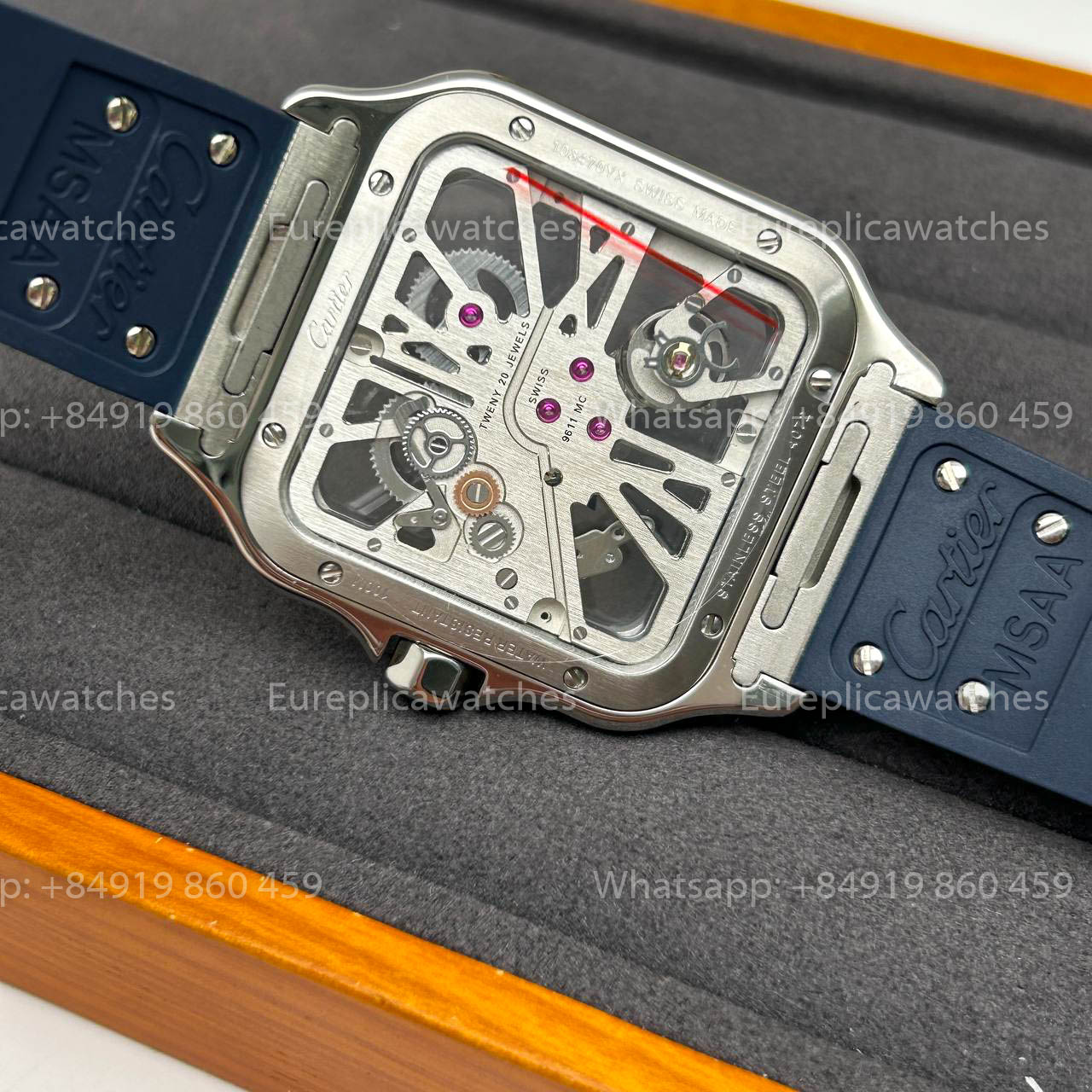 Cartier Santos Skeleton 40 mm W2020018 THB Fabbrica 1:1 Best Edition Bisel blanco
