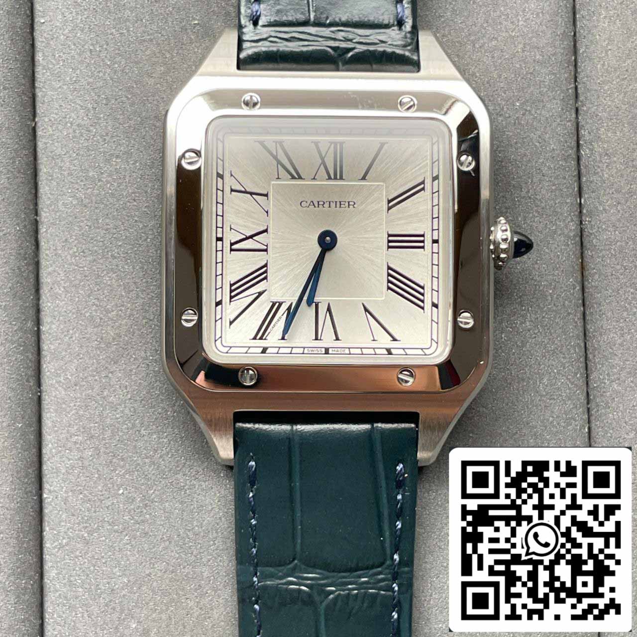 Cartier Santos Dumont WSSA0032 1:1 Melhor Edição F1 Fabbrica Mostrador Prata Suíço ETA430 MC