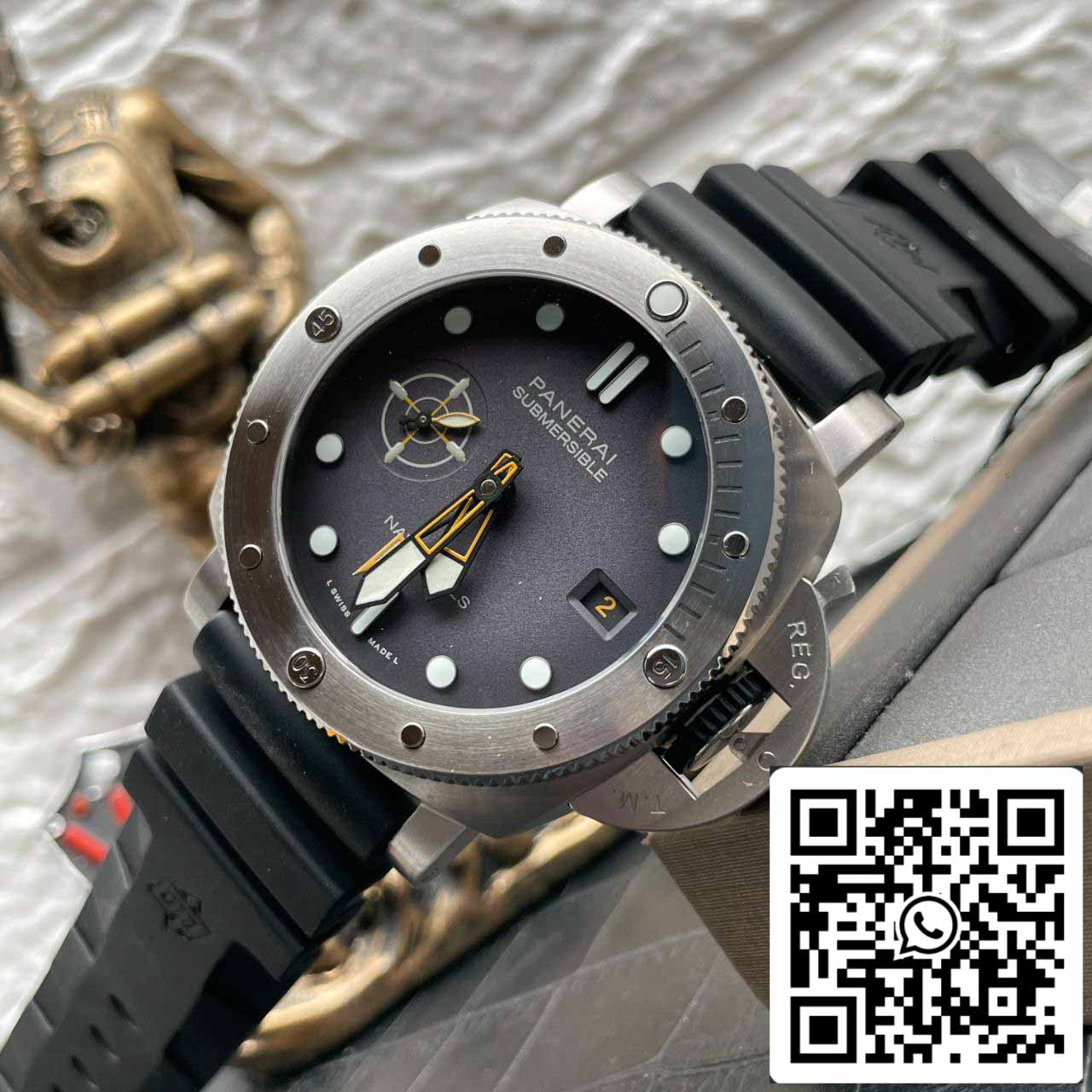 Panerai Submersible PAM1323 1:1 edizione migliore VS Fabbrica Gray quadrante