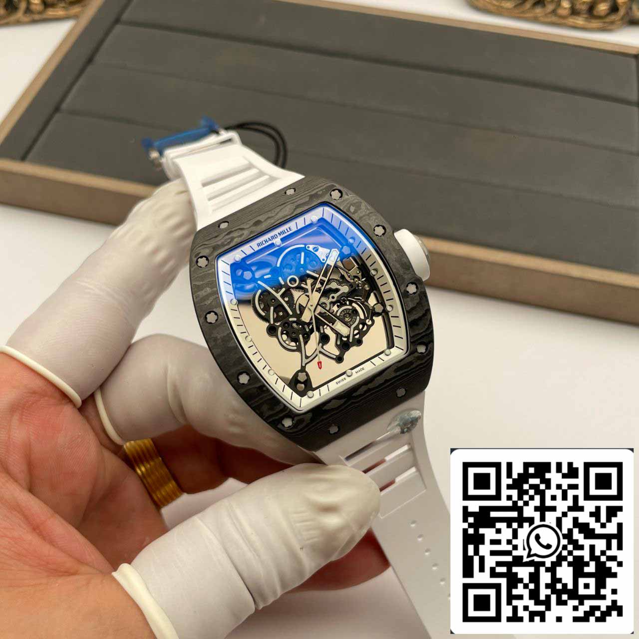 RICHARD MILLE  RM055  ZF 2024 1:1 Best Edition Carbon Fiber Case Black cinturino
