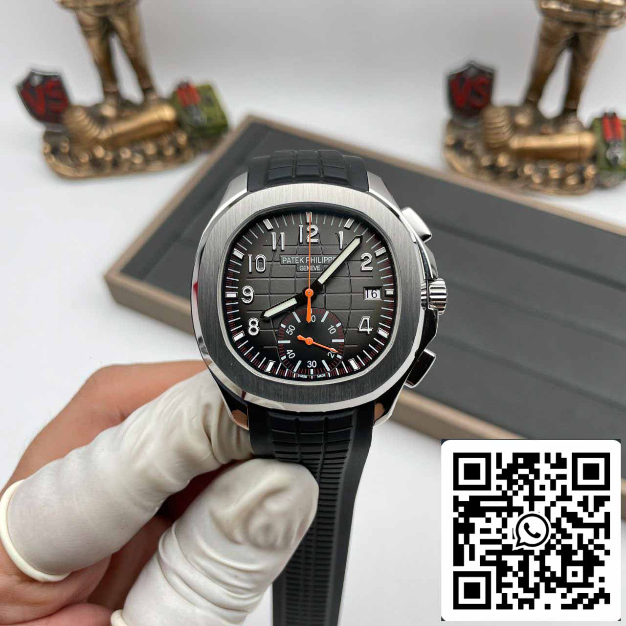 Patek Philippe Aquanaut 5968A-001 Black Rubber cinturino 1:1 Best Edition OM Fabbrica