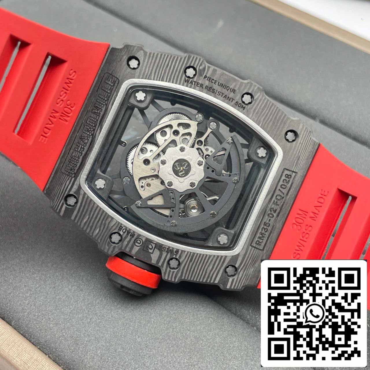 Richard Mille RM035-02 1:1 Best Edition T+ Fabbrica NTPT Carbon Case Red cinturino V4