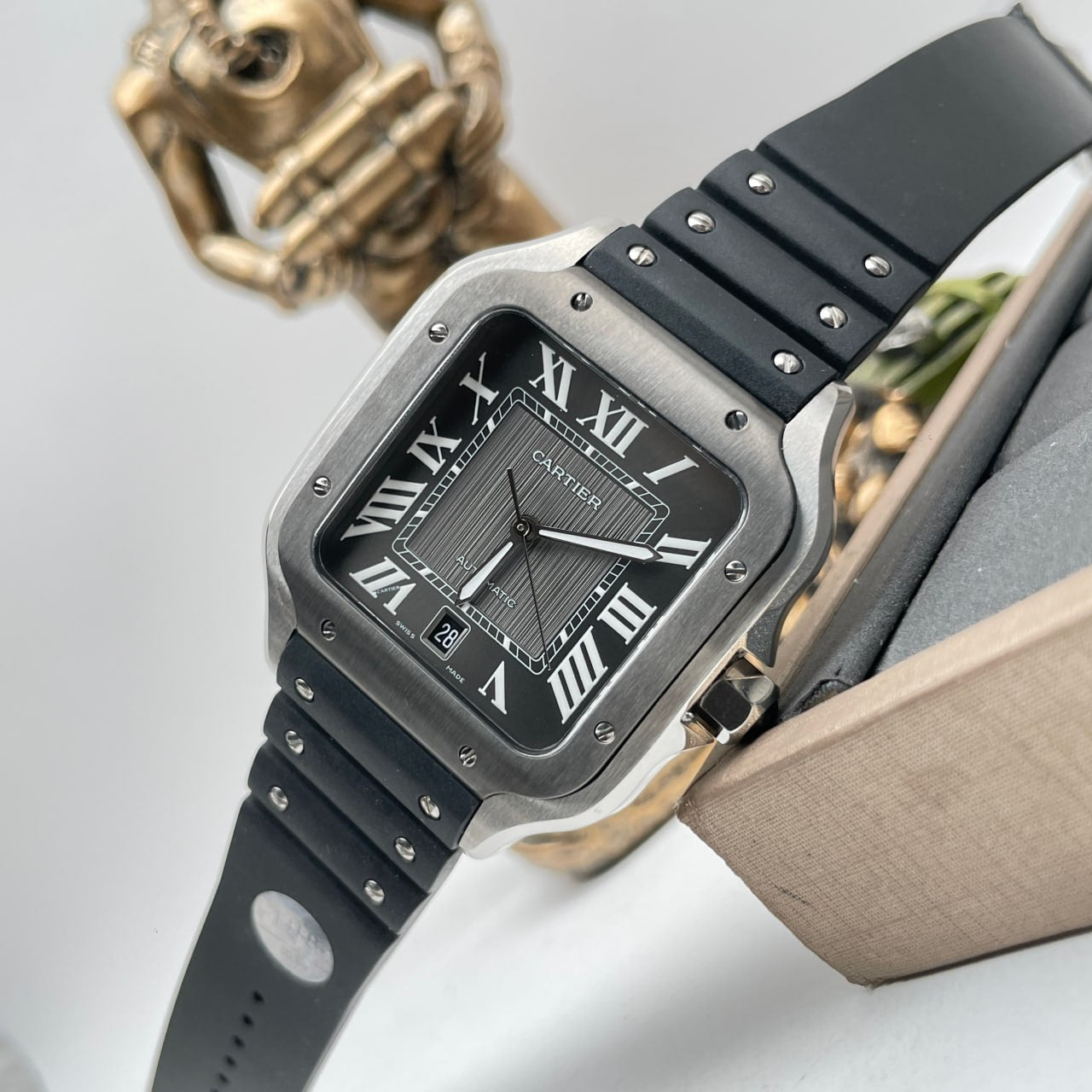 Cartier Santos WSSA0037 1:1 edizione migliore GF Fabbrica V2 Gomma cinturino