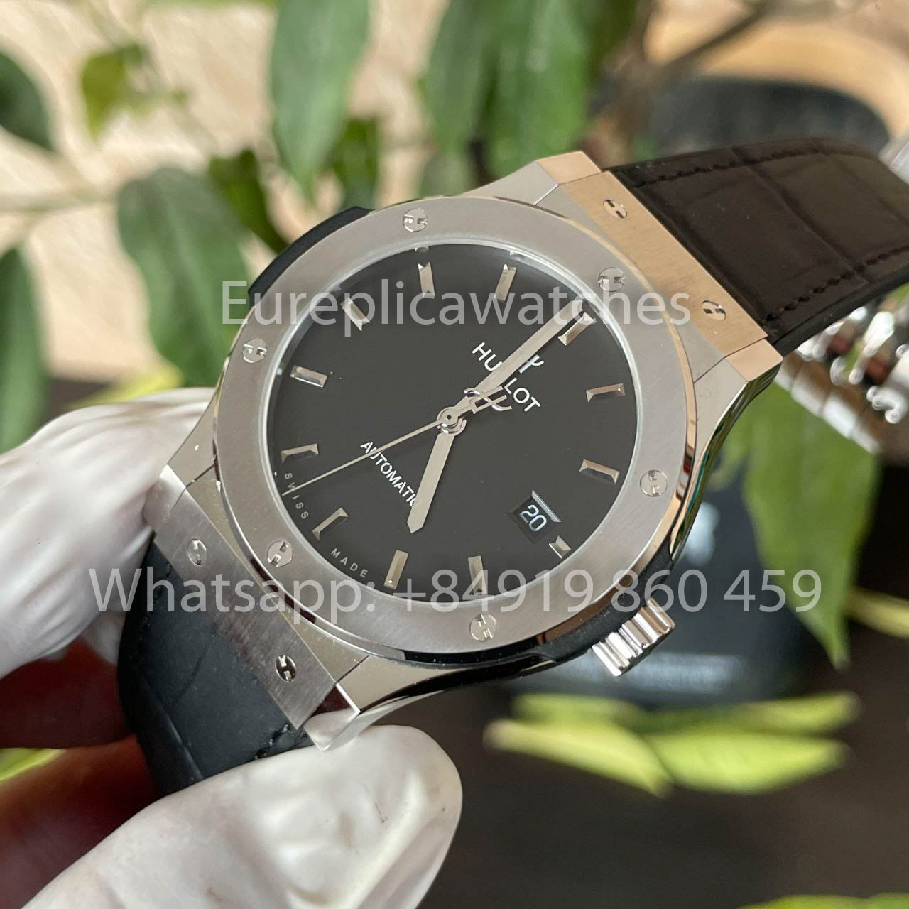 Hublot Classic Fusion 542.NX.1171.RX 42MM 1:1 Best Clone HB Fabbrica quadrante nero Pelle cinturino