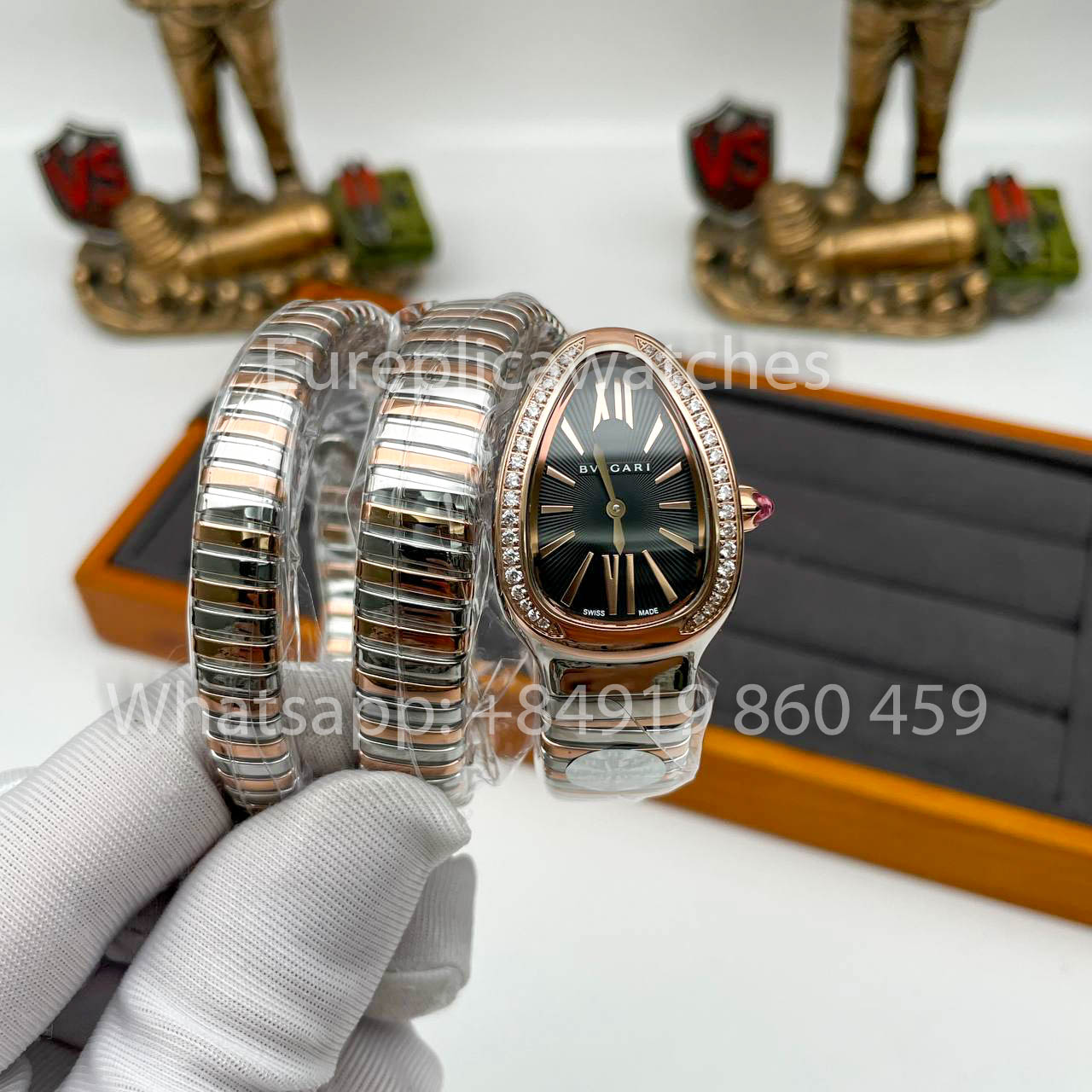 Bvlgari Serpenti 102680 1:1 Best Clone BV Fabbrica Diamond cuadrante nero