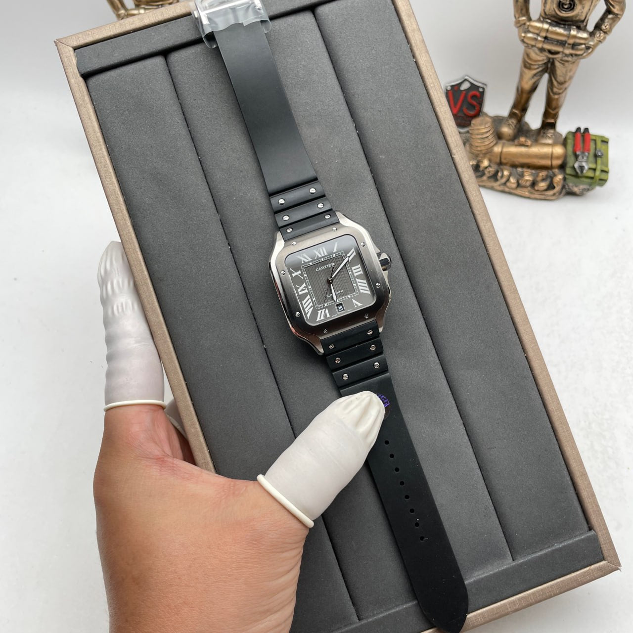 Cartier Santos WSSA0037 1:1 edizione migliore GF Fabbrica V2 Gomma cinturino