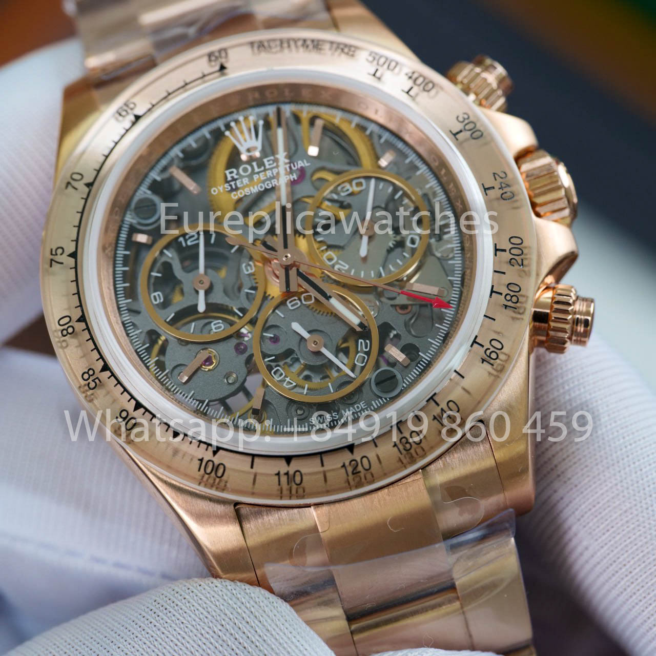 ADG Custom Rolex Daytona scheletrato quadrante Artisans de Genève “Glacier” 1:1 Best Clone Rosa Oro
