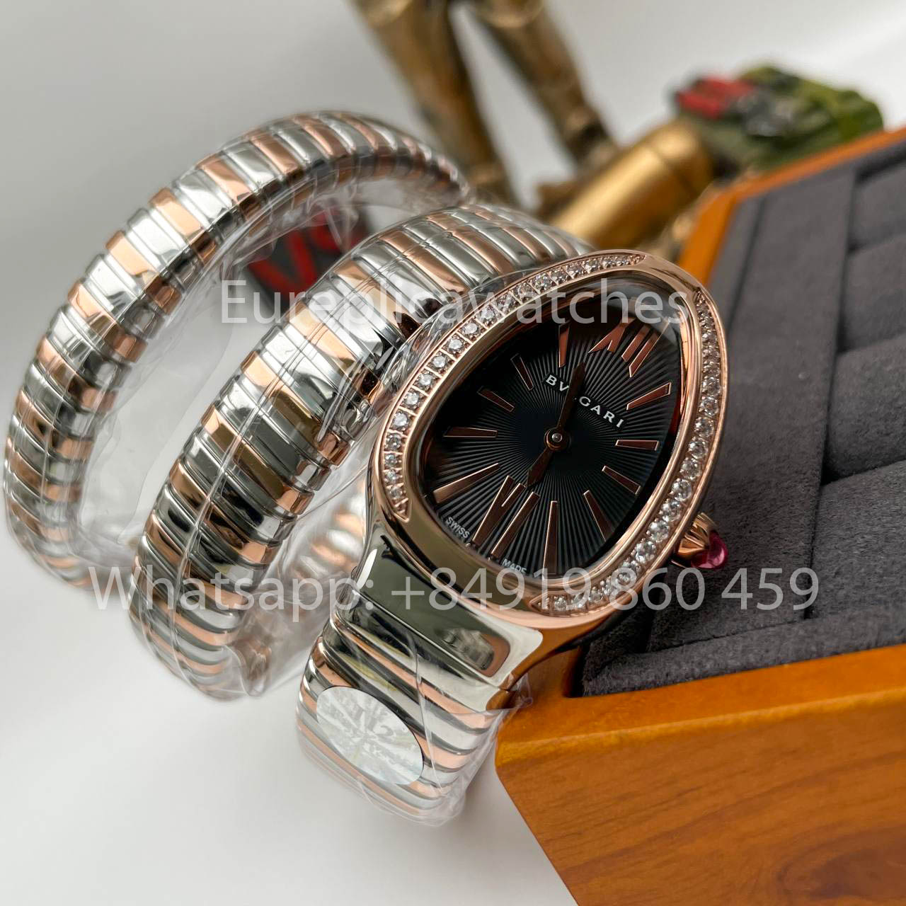 Bvlgari Serpenti 102680 1:1 Best Clone BV Fabbrica Diamond cuadrante nero