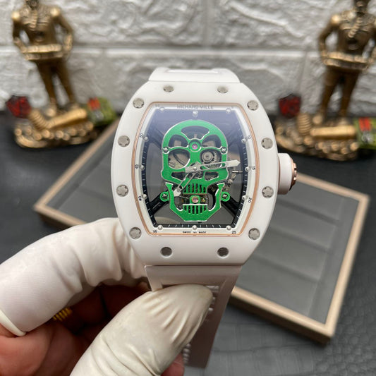 Richard Mille RM52-01 1:1 Best Edition YS Fabbrica Green Skull Tourbillon Dial