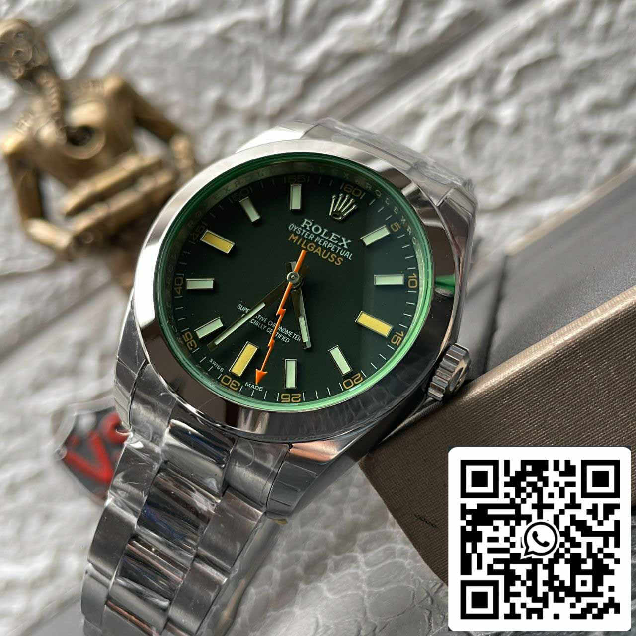 Rolex Milgauss 116400GV JVS Fabbrica 1:1 edizione migliore Swiss ETA3131 Black Dial