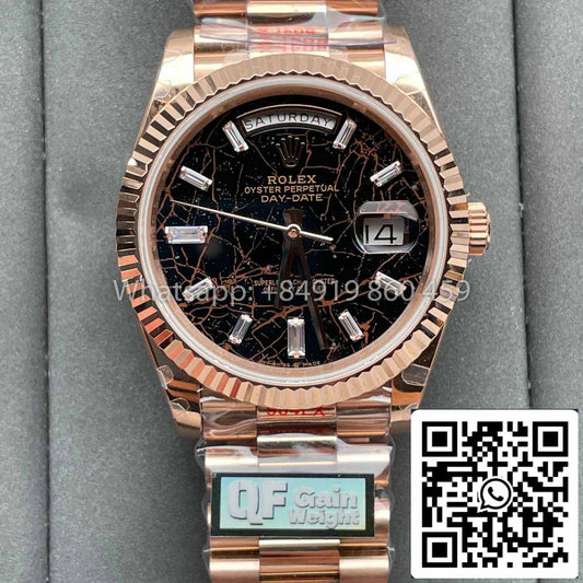 Rolex Everose Gold Day Date 40 228235-0045 1:1 Best Edition QF Fabbrica Eisenkiesel Dial
