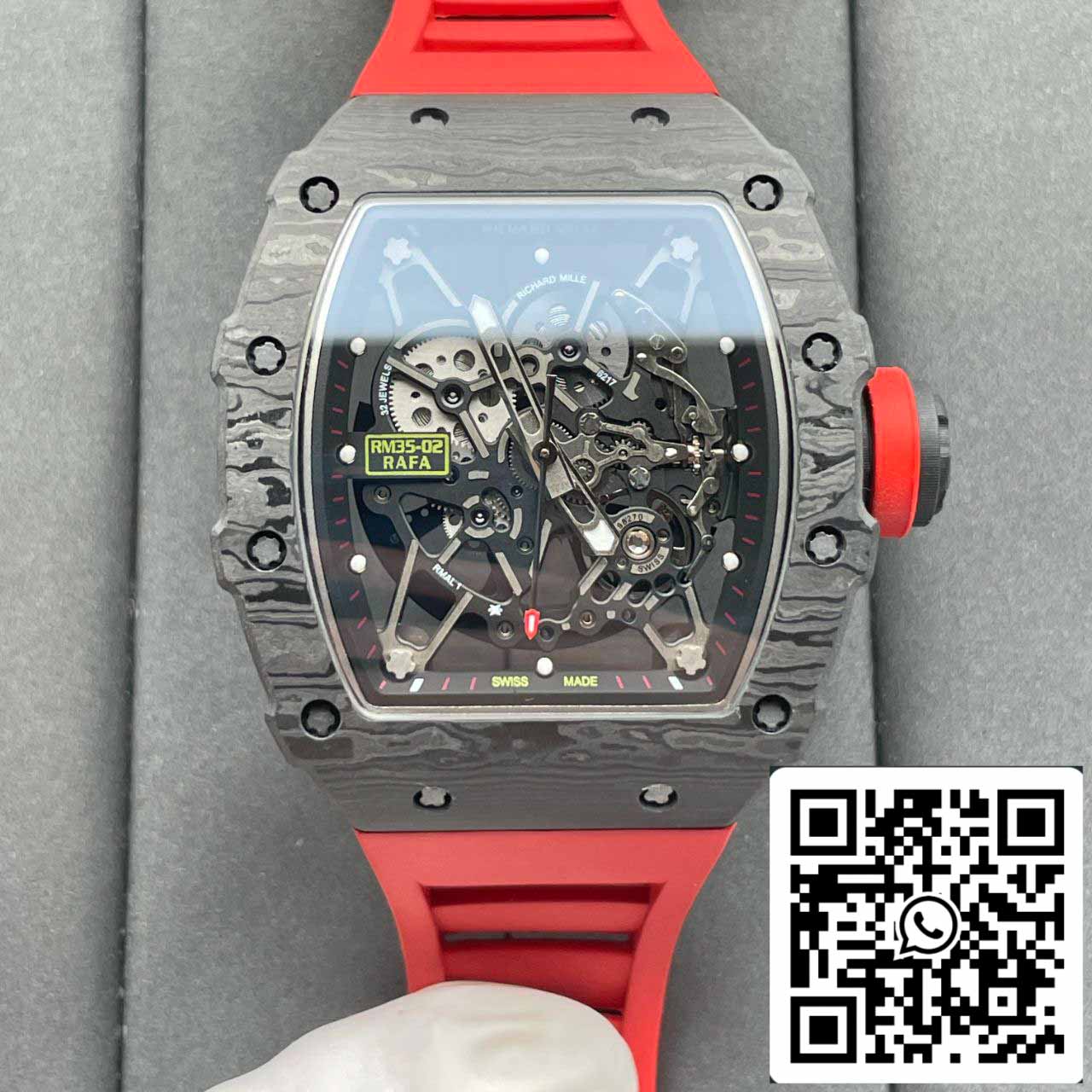 Richard Mille RM035-02 1:1 Best Edition T+ Fabbrica NTPT Carbon Case Red cinturino V4