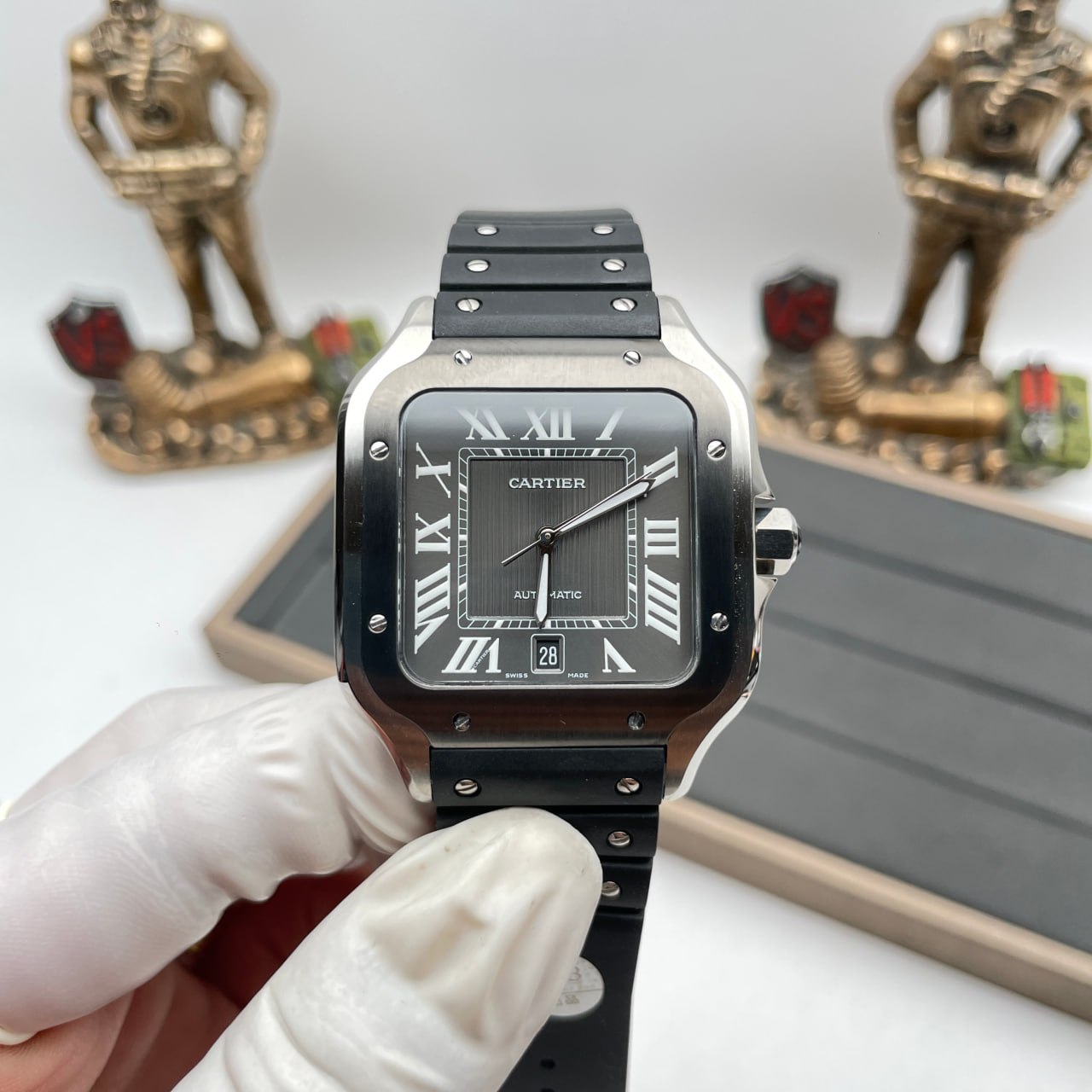Cartier Santos WSSA0037 1:1 edizione migliore GF Fabbrica V2 Gomma cinturino