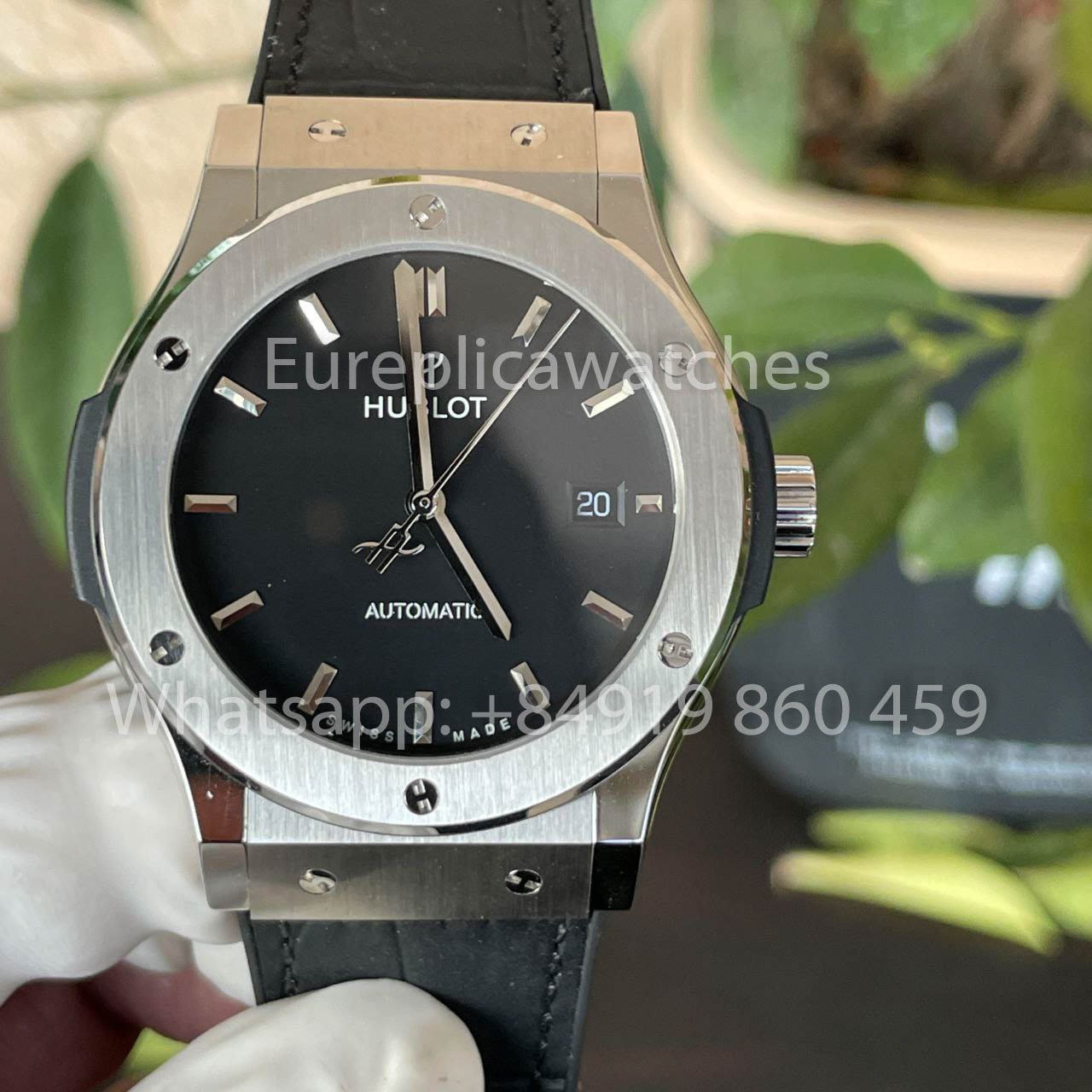 Hublot Classic Fusion 542.NX.1171.RX 42MM 1:1 Best Clone HB Fabbrica quadrante nero Pelle cinturino