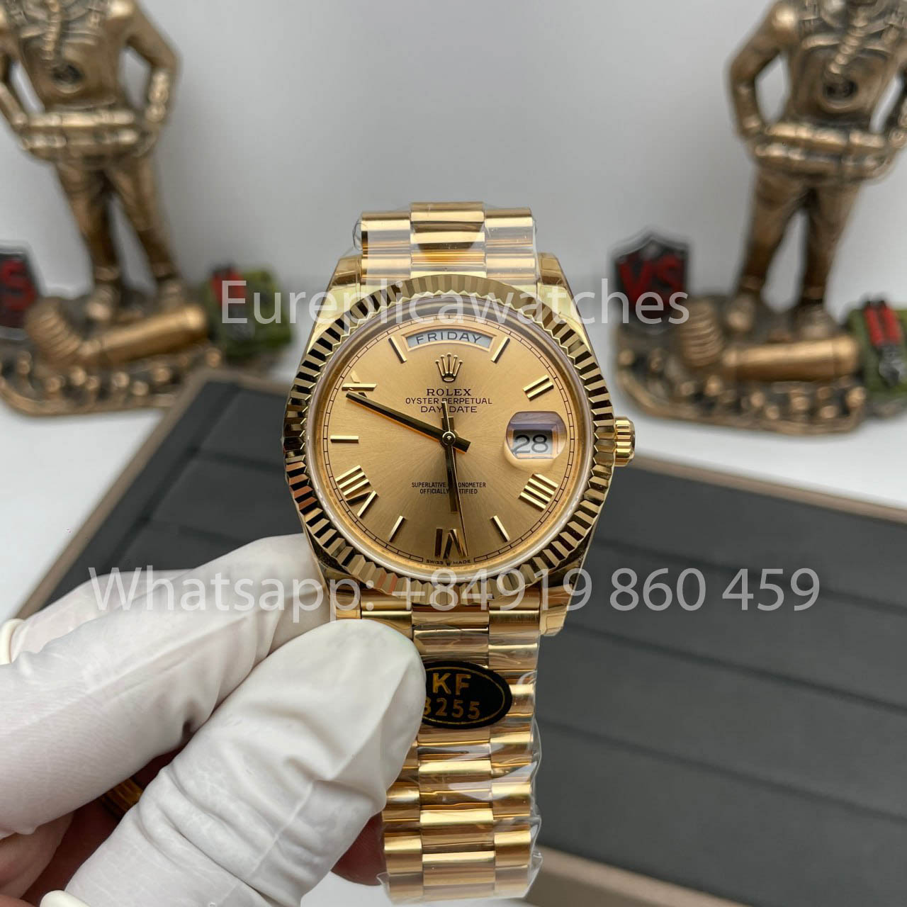 Rolex Yellow Gold Day Date 40 228238-0006 Yellow Dial  1:1 Best Clone KF Fabbrica 215 Gram