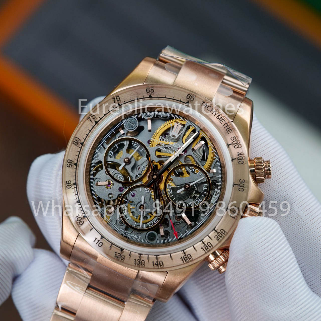 ADG Custom Rolex Daytona scheletrato quadrante Artisans de Genève “Glacier” 1:1 Best Clone Rosa Oro