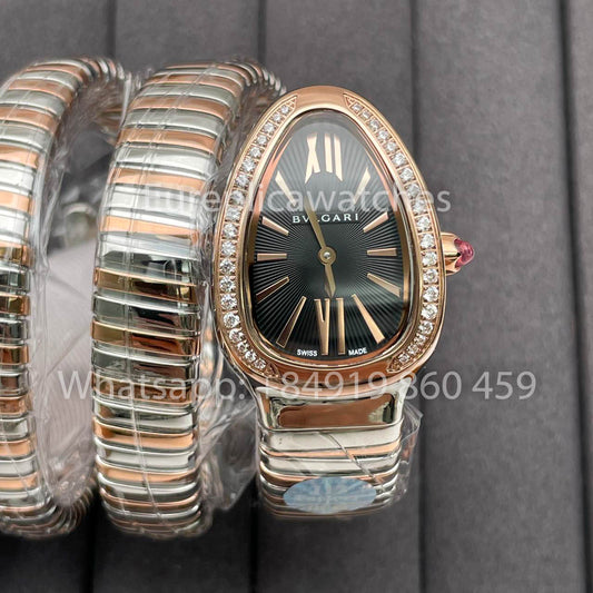 Bvlgari Serpenti 102680 1:1 Best Clone BV Fabbrica Diamond cuadrante nero