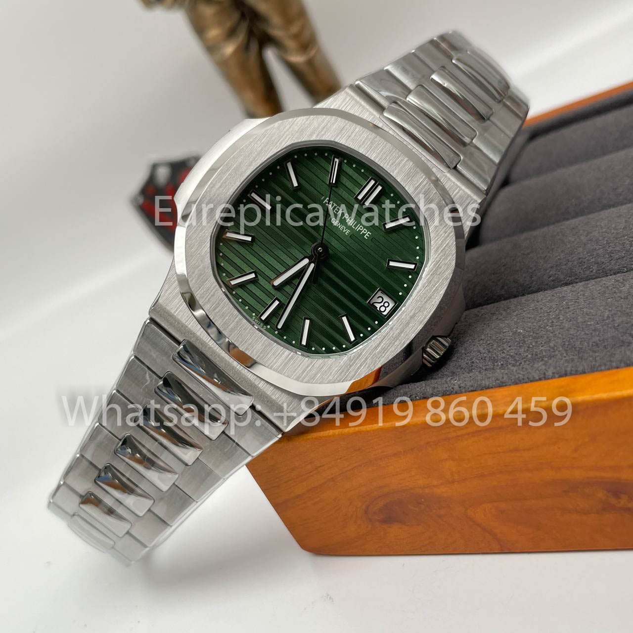 Patek Philippe Nautilus 5711/1A-014 quadrante verde 1:1 Best Clone 3K Fabbrica Newest Versione SS