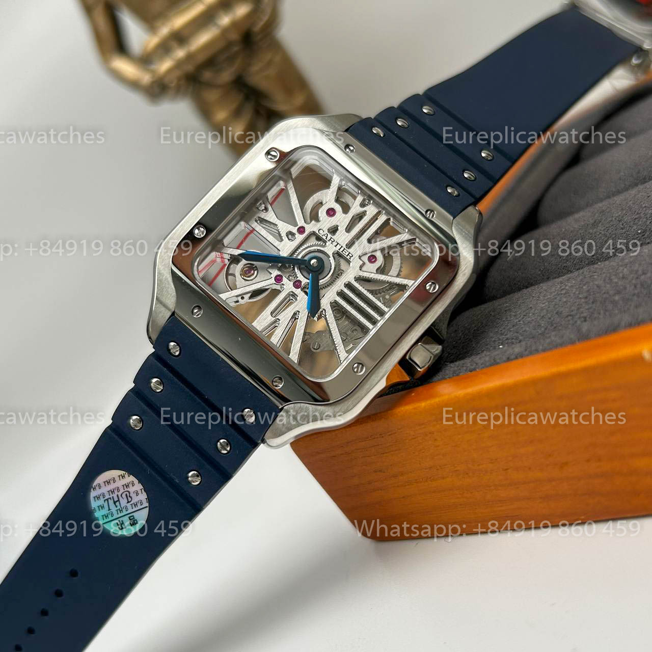 Cartier Santos Skeleton 40 mm W2020018 THB Fabbrica 1:1 Best Edition Bisel blanco