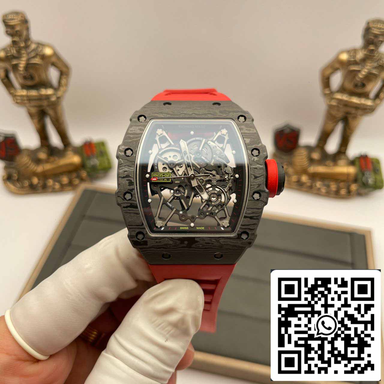 Richard Mille RM035-02 1:1 Best Edition T+ Fabbrica NTPT Carbon Case Red cinturino V4