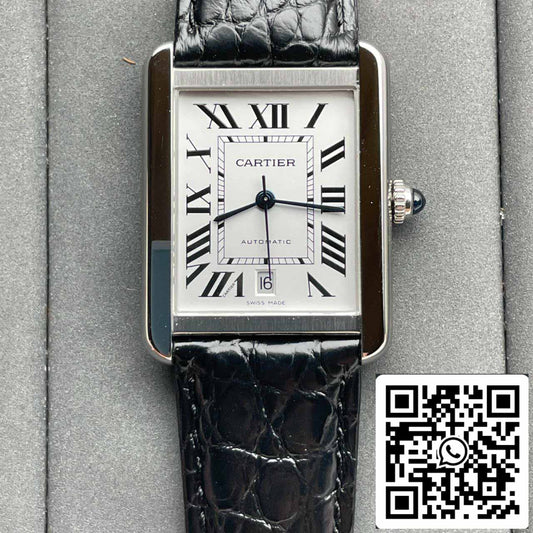 Cartier Tank W5200027 1:1 Best Edition AF Fabbrica Silvery White Dial