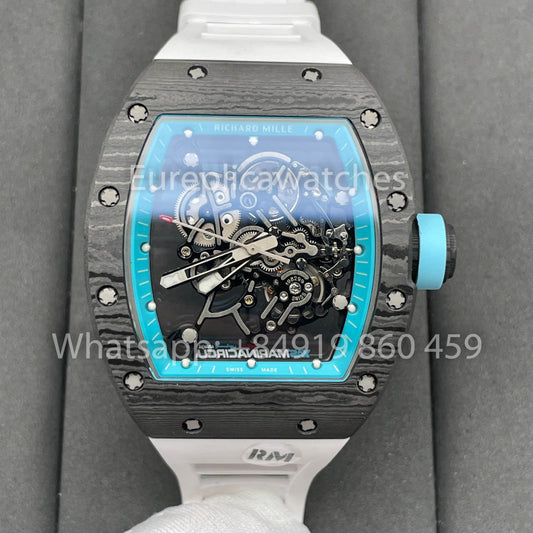 RICHARD MILLE  RM055  Carbon Fiber Case 1:1 Best Edition RM Fabbrica newest 2024 Blue Dial