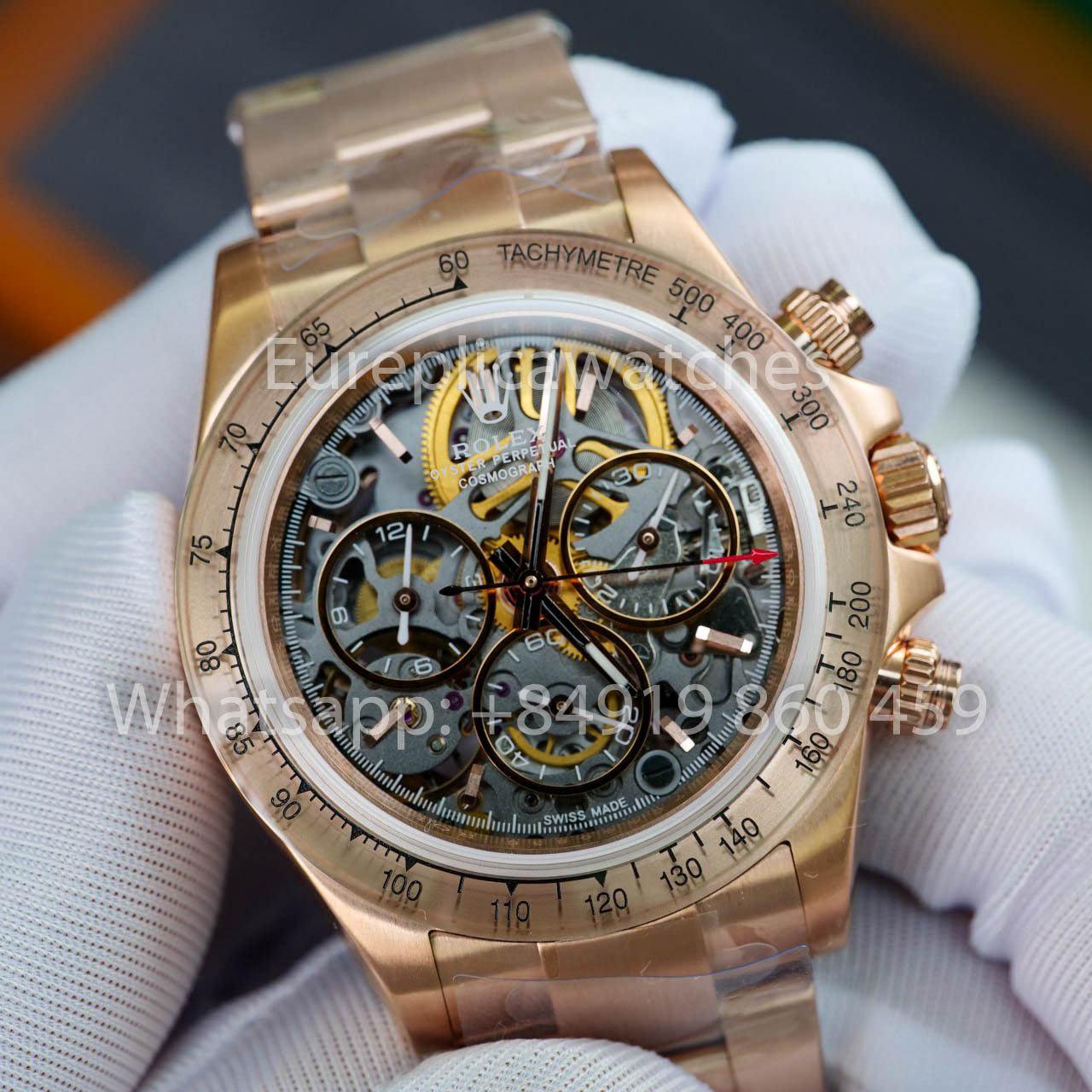 ADG Custom Rolex Daytona scheletrato quadrante Artisans de Genève “Glacier” 1:1 Best Clone Rosa Oro