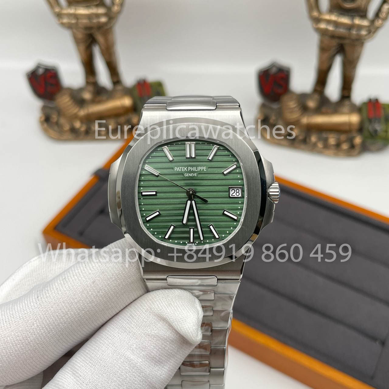 Patek Philippe Nautilus 5711/1A-014 quadrante verde 1:1 Best Clone 3K Fabbrica Newest Versione SS
