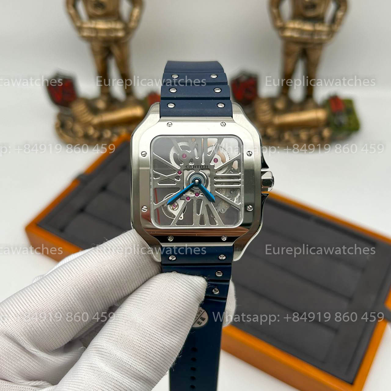 Cartier Santos Skeleton 40 mm W2020018 THB Fabbrica 1:1 Best Edition Bisel blanco