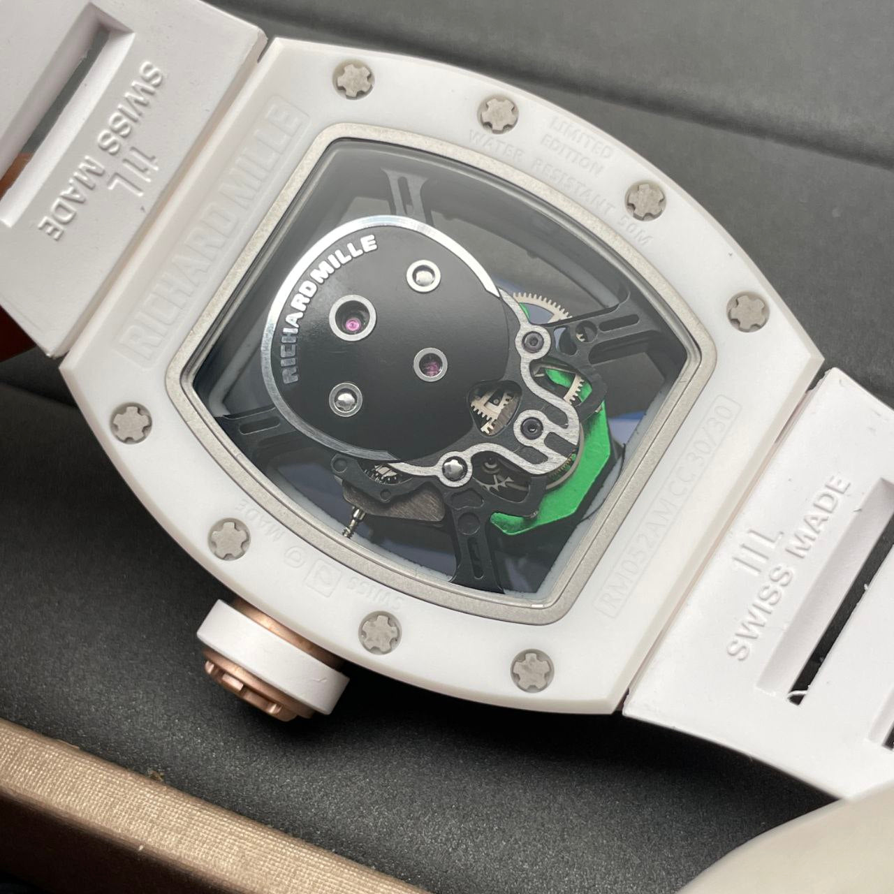 Richard Mille RM52-01 1:1 Best Edition YS Fabbrica Green Skull Tourbillon Dial