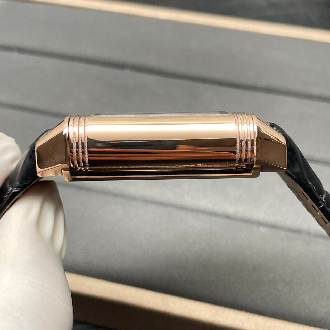 Jaeger LeCoultre Reverso Q3732470 1:1 Best Edition Rose Gold Black Dial