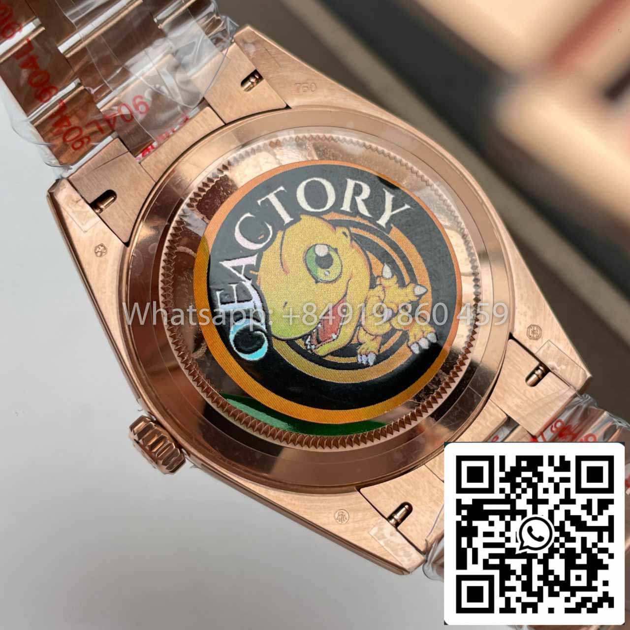 Rolex Everose Gold Day Date 40 228235-0045 1:1 Best Edition QF Fabbrica Eisenkiesel Dial