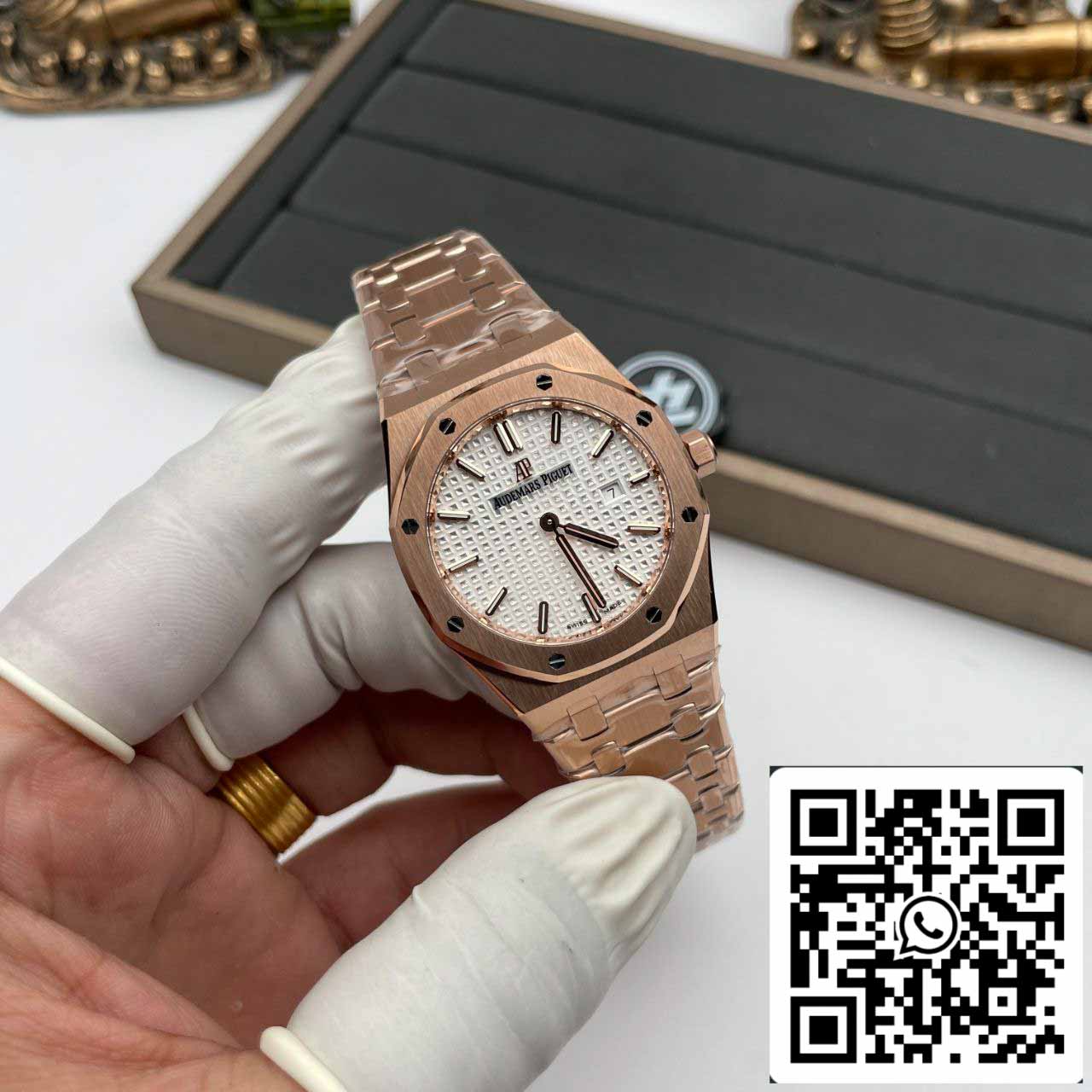 Audemars Piguet 67651 Quartz 33mm 1:1 Best Edition ZF Fabbrica White Dial Rose Gold