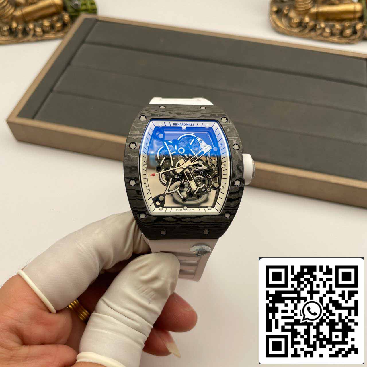 RICHARD MILLE  RM055  ZF 2024 1:1 Best Edition Carbon Fiber Case Black cinturino