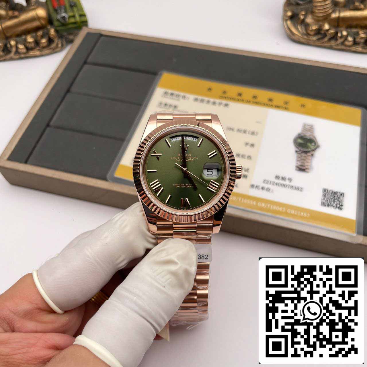 Rolex Day Date 40 228235 Gold Filled 18k with 185 gram weight green dial