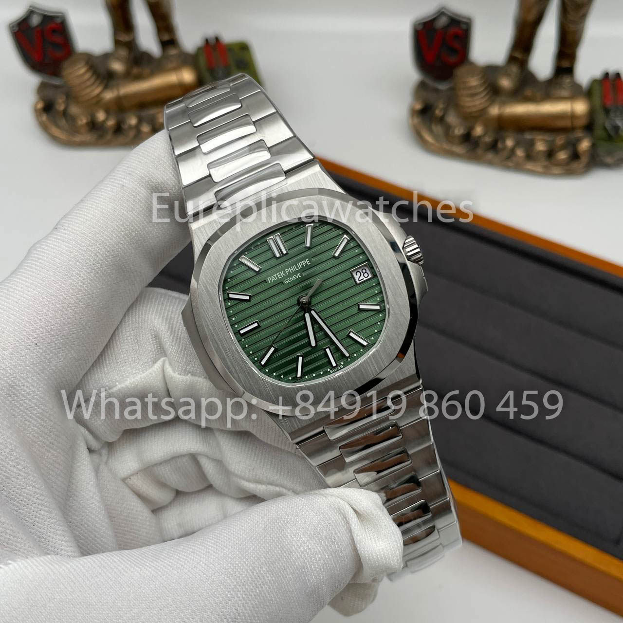 Patek Philippe Nautilus 5711/1A-014 quadrante verde 1:1 Best Clone 3K Fabbrica Newest Versione SS