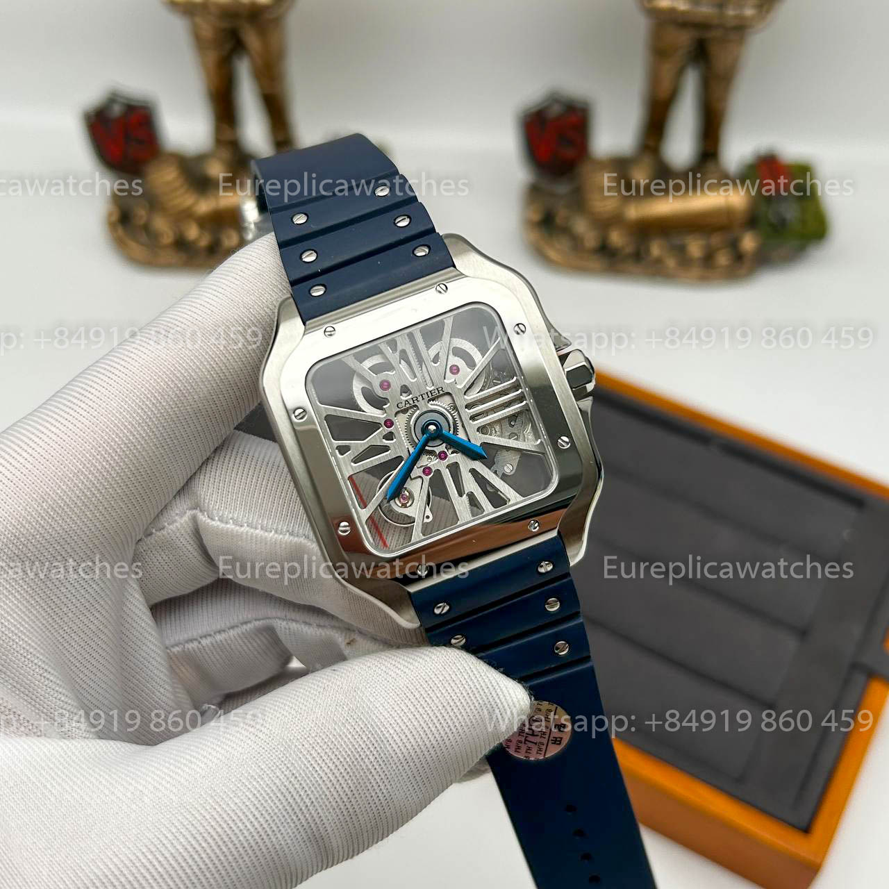 Cartier Santos Skeleton 40 mm W2020018 THB Fabbrica 1:1 Best Edition Bisel blanco
