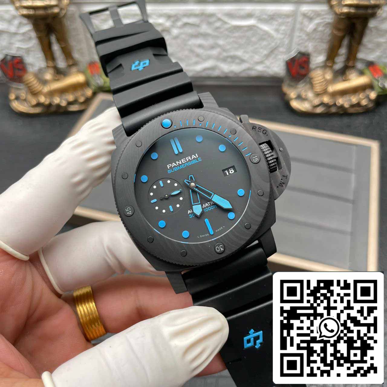 Panerai Submersible PAM01616 VS Fabbrica 1:1 edizione migliore quadrante nero Swiss P.9010