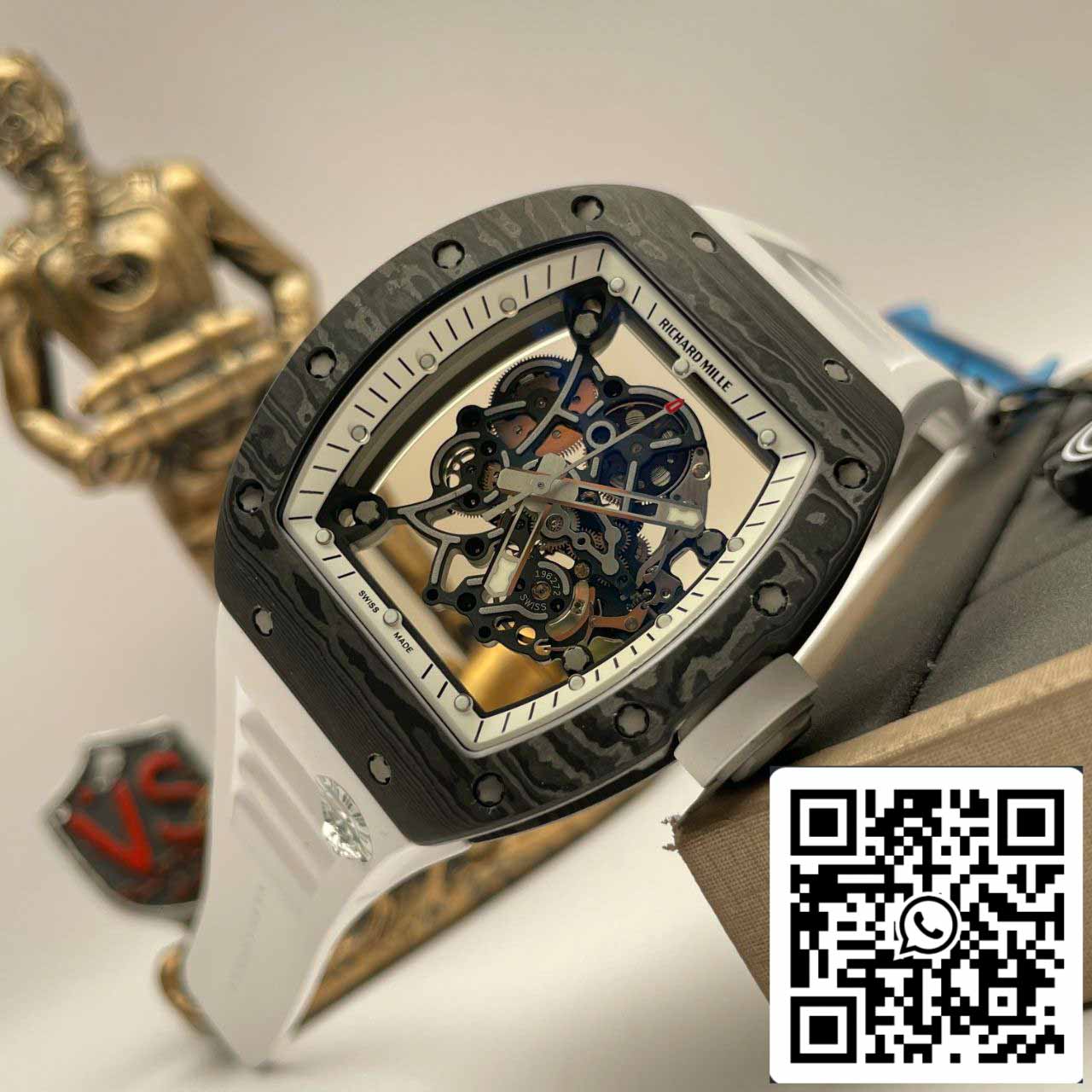 RICHARD MILLE  RM055  ZF 2024 1:1 Best Edition Carbon Fiber Case Black cinturino