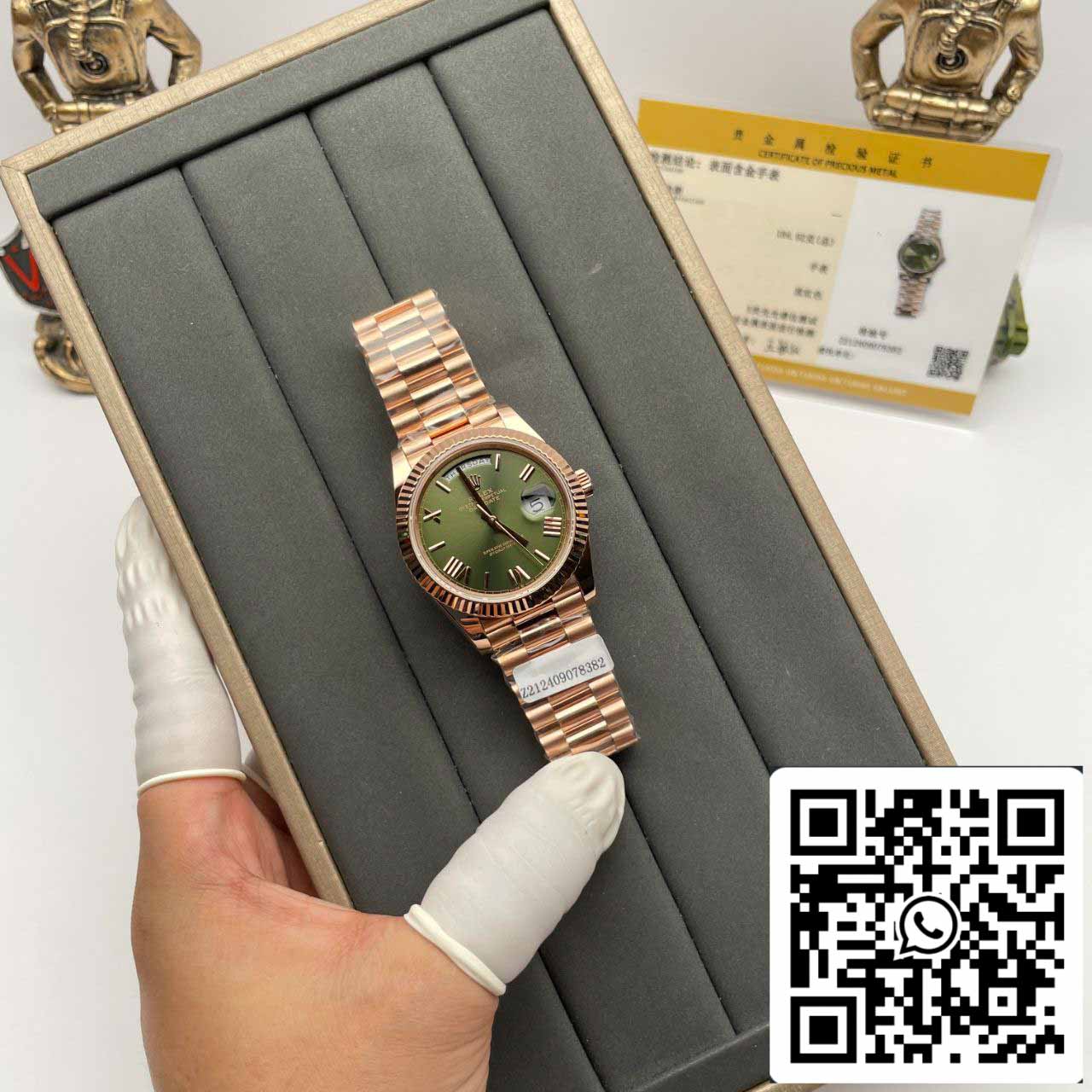Rolex Day Date 40 228235 Gold Filled 18k with 185 gram weight green dial