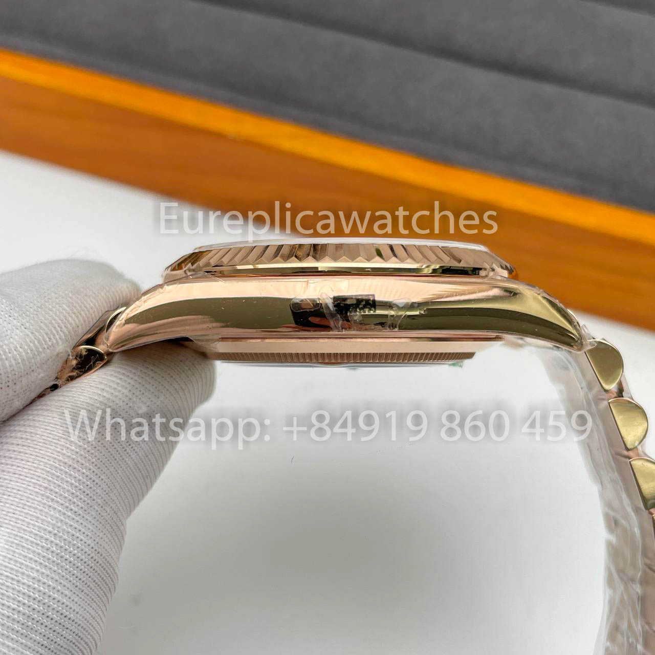 Rolex Everose Gold Day Date 40 228235-0002 Chocolate Dial  1:1 Best Clone KF Fabbrica 215 Gram