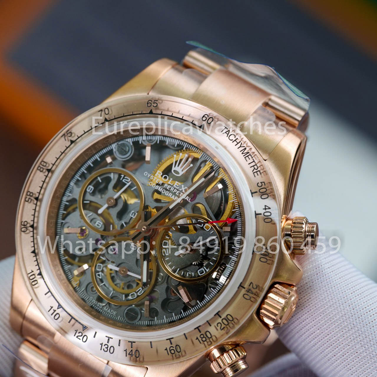 ADG Custom Rolex Daytona scheletrato quadrante Artisans de Genève “Glacier” 1:1 Best Clone Rosa Oro