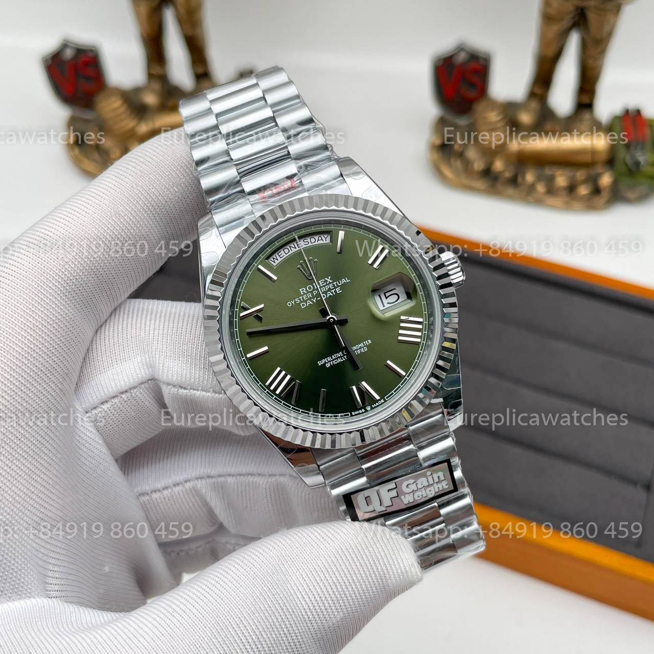 Rolex Day Date 40 m228236-0008  Green Dial 1:1 Best Edition Counterweight Version 183 Gram QF Fabbrica