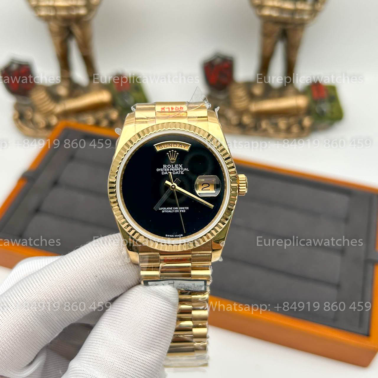 Rolex Day Date 18038 1:1 Best Edition QF Fabbrica Black Dial
