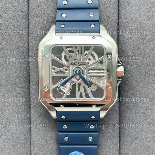 Cartier Santos Skeleton 40 mm W2020018 THB Fabbrica 1:1 Best Edition Bisel blanco