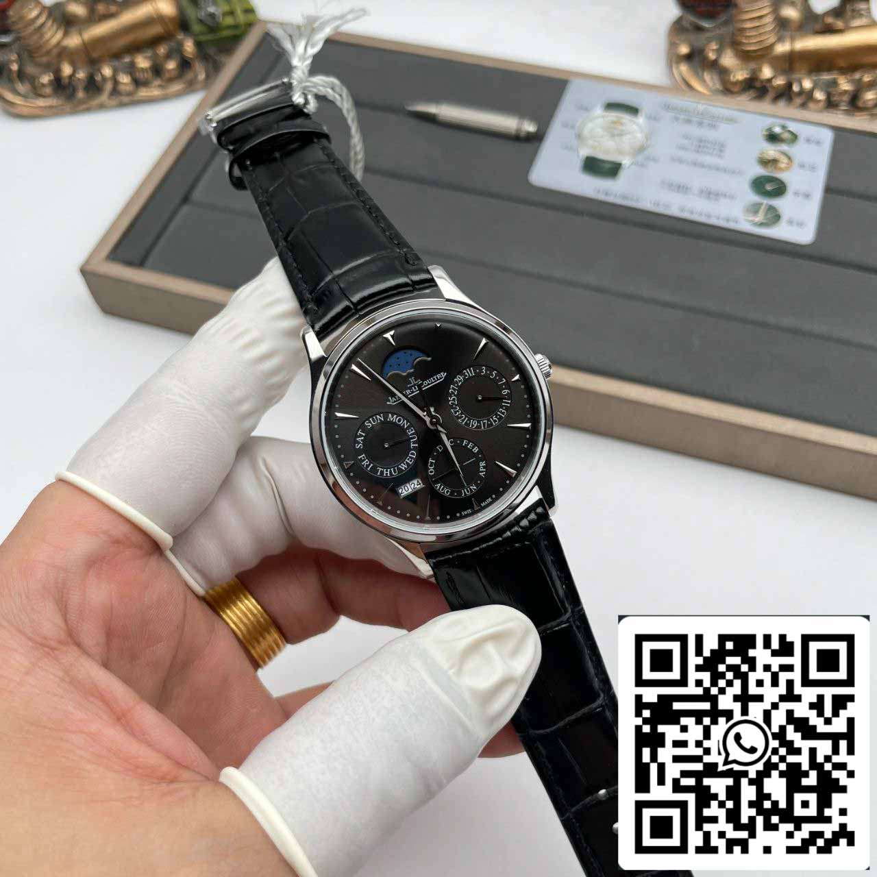 Jaeger LeCoultre Master Ultra Thin 130354J 1:1 Best Edition V9 Fabrica Mostrador Cinza Suíço ETA868
