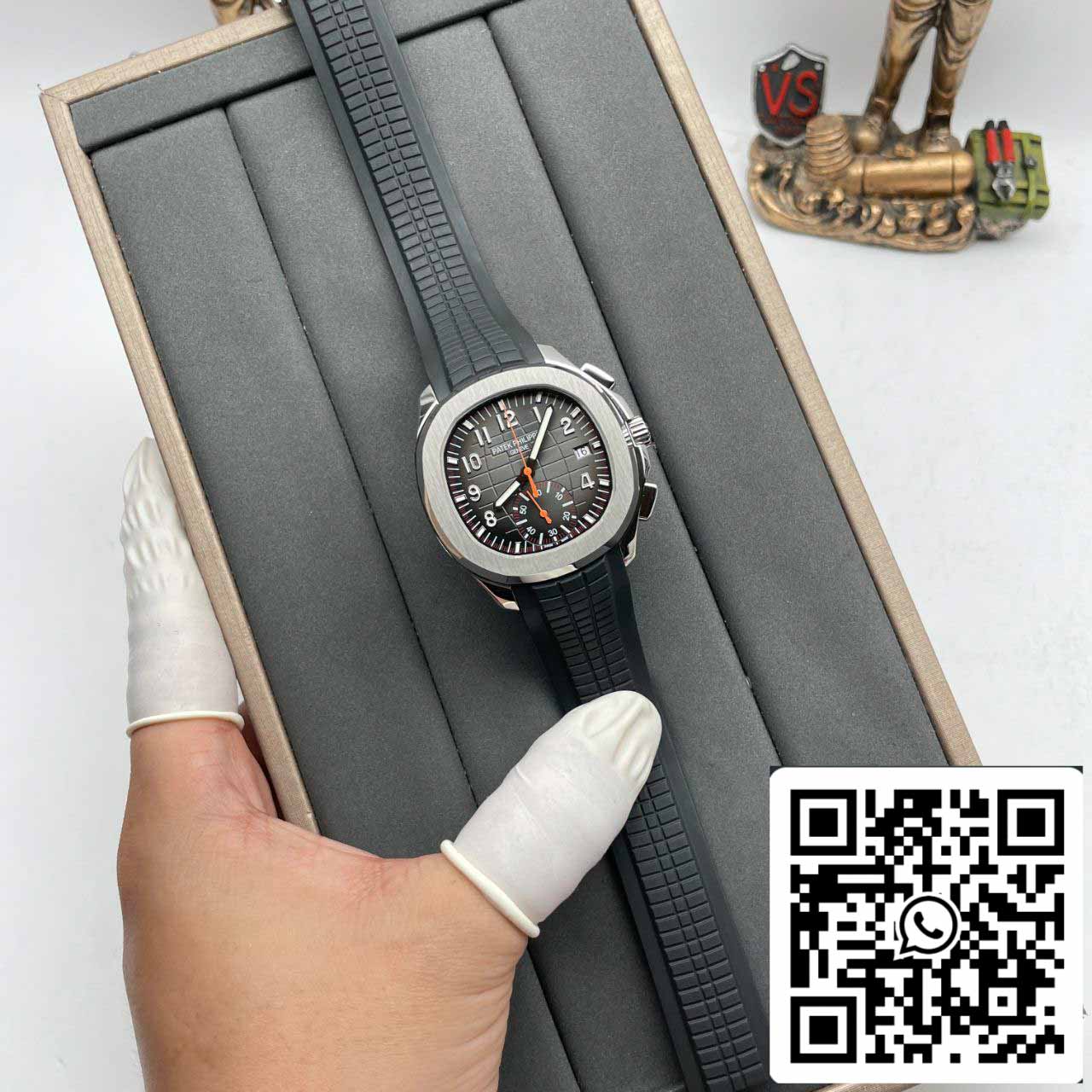 Patek Philippe Aquanaut 5968A-001 Black Rubber cinturino 1:1 Best Edition OM Fabbrica