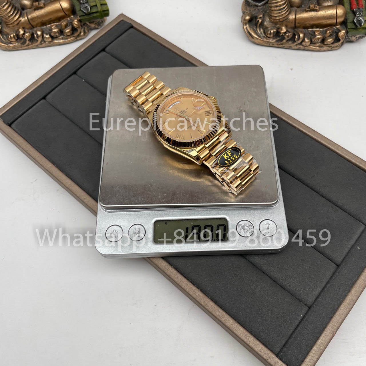 Rolex Yellow Gold Day Date 40 228238-0006 Yellow Dial  1:1 Best Clone KF Fabbrica 215 Gram