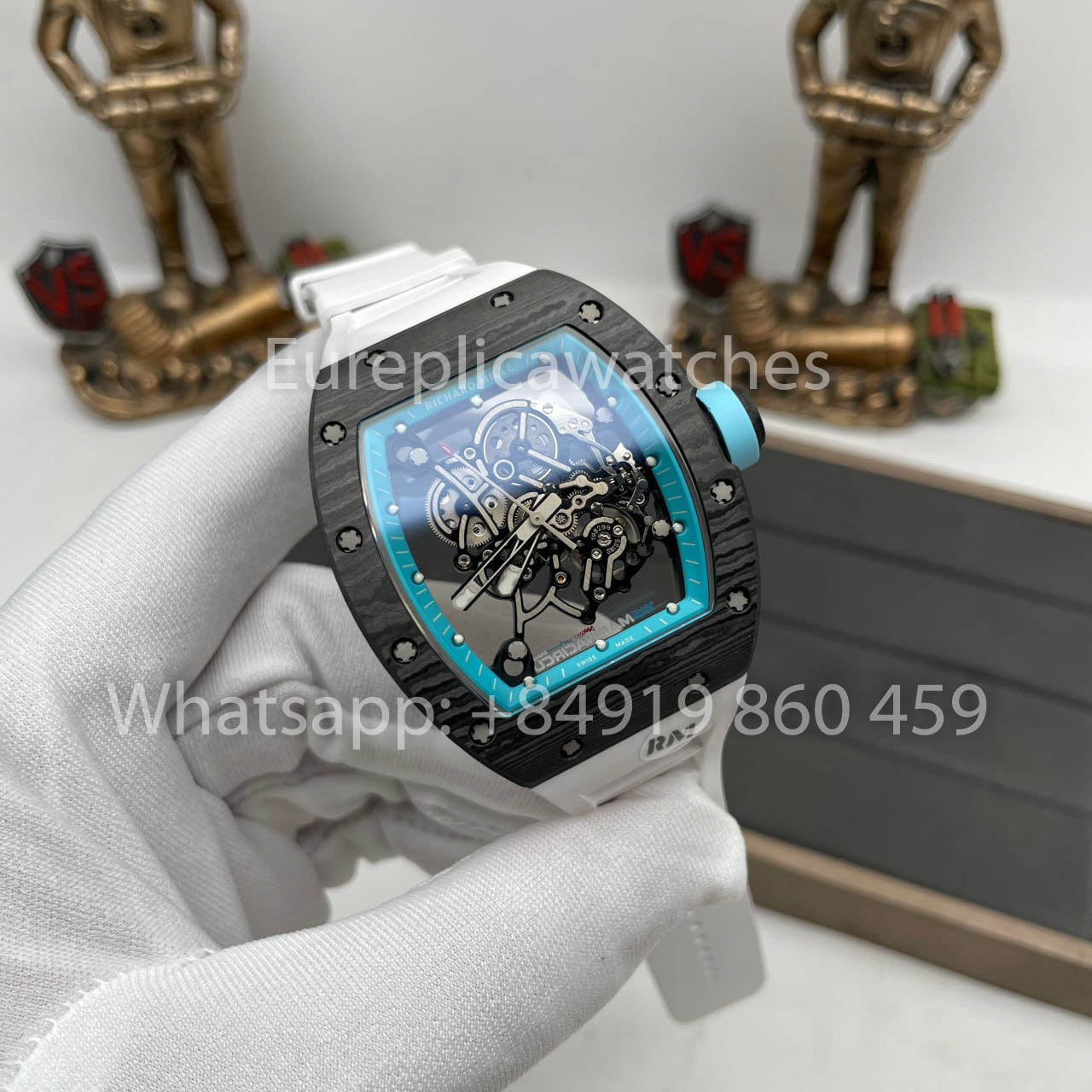RICHARD MILLE  RM055  Carbon Fiber Case 1:1 Best Edition RM Fabbrica newest 2024 Blue Dial