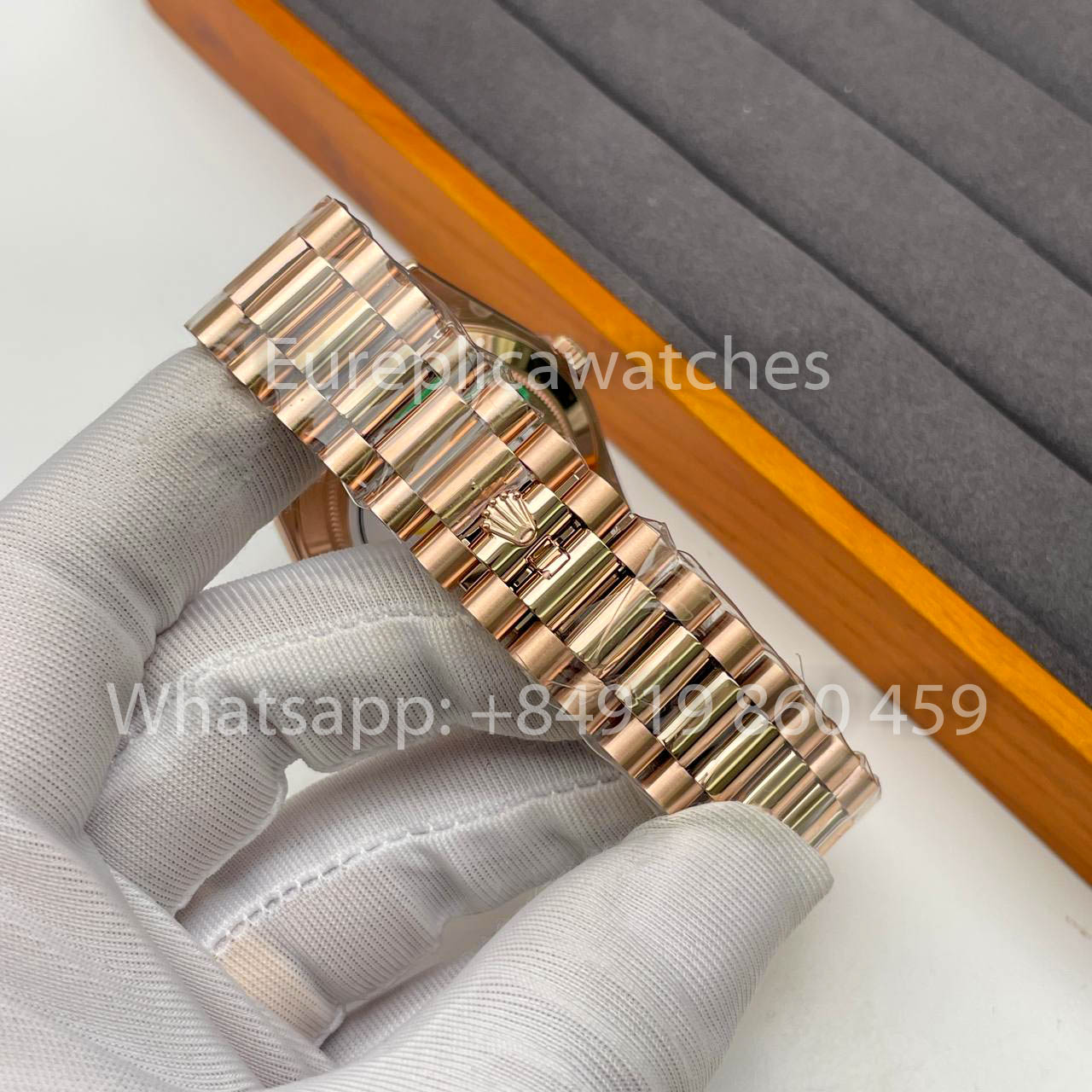 Rolex Everose Gold Day Date 40 228235-0002 Chocolate Dial  1:1 Best Clone KF Fabbrica 215 Gram